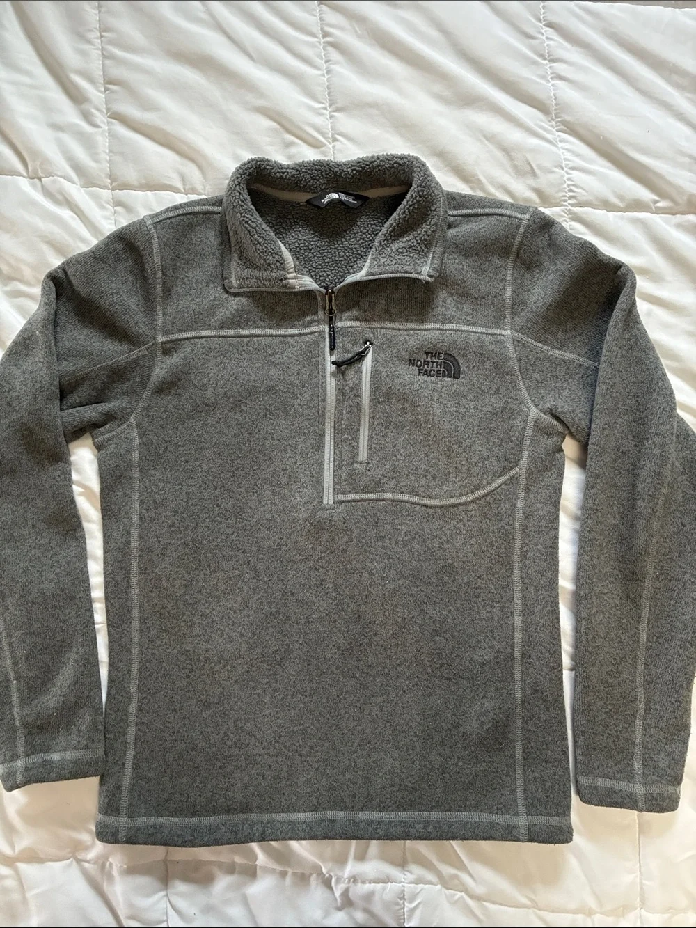 The North Face Men's Gray Gordon Lyons 1/4 Zip Fleece Pullover Size Small